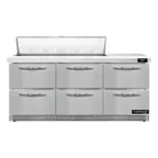image of Continental Refrigerator SW72N12-FB-D 72" Sandwich / Salad Prep Table w/ 6 Drawers, 12 Pans