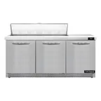 image of Continental Refrigerator SW72N12-FB 72" 3-Door Sandwich and Salad Prep Table, 12 Pans