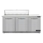 image of Continental Refrigerator SW72N12C-FB 72" Sandwich / Salad Prep Table w/ 3 Doors, 12 Pans