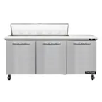 image of Continental Refrigerator SW72N12C 72" Sandwich / Salad Prep Table w/ 3 Doors, 12 Pans