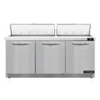 image of Continental Refrigerator SW72N18-FB 72" 3-Door Sandwich and Salad Prep Table, 18 Pans