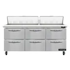 image of Continental Refrigerator SW72N18C-D 72" Sandwich / Salad Prep Table w/ 6 Drawers, 18 Pans