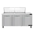 image of Continental Refrigerator SW72N24M 72" Mega Top Sandwich Prep Table w/ 3 Doors, 24 pans