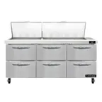 image of Continental Refrigerator SW72N27M-D 72" Mega Top Sandwich Prep Table w/ 6 Drawers, 27 pans