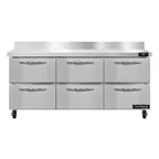 image of Continental Refrigerator SW72NBS-D 72" 3-Section Worktop Refrigerator w/ 6 Drawers, 20.6 cu. ft.