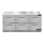 image of Continental Refrigerator SW72NBS-FB-D 72" 3-Section Worktop Refrigerator w/ 6 Drawers, 20.6 cu. ft.