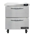 image of Continental Refrigerator SWF27N-D 27" 1-Section Worktop Freezer w/ 2 Drawers, 7.4 cu. ft.