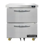 image of Continental Refrigerator SWF27N-U-D 27" 1-Section Undercounter Freezer w/ 2 Drawers, 7.4 cu. ft.