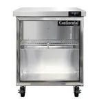 image of Continental Refrigerator SWF27NGD 27" 1-Section Worktop Freezer w/ 1 Glass Door, 7.4 cu. ft.
