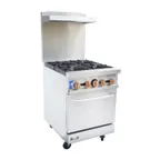 image of Copper Beech Range CBR-4 24" Gas Restaurant Range w/ (4) Open Burners, (1) Standard Oven, 151.000 BTU