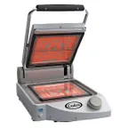 image of Cadco CPG-10FC(220) 13" Single Glass/Ceramic Clamshell Grill w/ Smooth Clear Plates, 208/240V