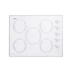 image of Summit CR5B274W 27" Electric Radiant Cooktop w/ (5) Burners, White Ceramic Glass, Manual Controls, 6.6 kW, 230v