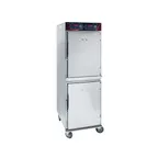 image of Cres Cor 1200HHSS2DX 2-Compartment Heated Holding Cabinet, Dutch Doors, 32-Pan Capacity, Stainless Steel, Mobile