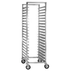 image of Cres Cor 2071820 20 Pan End Load Full Height Mobile Aluminum Sheet Pan Rack w/ 3" Bottom Load Slides