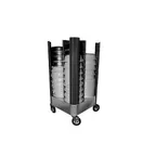 image of Cres Cor 50110480B Aluminum Dish Dolly, 4 Section Platform, Black, 40-49 Height, 10-11 Plates