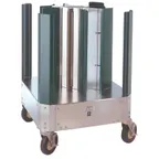 image of Cres Cor 501D Adjustable Poker Chip Dish Dolly, 4 Compartments, Aluminum, Gray, 30-39" Height
