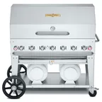 image of Crown Verity CV-CCB-48RDP 48" Mobile Outdoor Grill w/ Roll Dome, 2 LP Tanks, 99.000 BTU