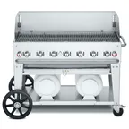 image of Crown Verity CV-CCB-48WGP 48" Mobile Outdoor Grill w/ Wind Guard, 2 LP Tanks, 99.000 BTU