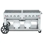 image of Crown Verity CV-CCB-60 60" Mobile Outdoor Grill, 2 Horizontal LP Tanks, 129.000 BTU