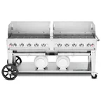 image of Crown Verity CV-CCB-72WGP 72" Commercial Outdoor Gas Grill, Wind Guard, 2 LP Tanks, 159.000 BTU