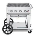 image of Crown Verity CV-MCB-30NG 30" Natural Gas Mobile Outdoor BBQ Grill/Charbroiler, 64.500 BTU