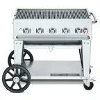 image of Crown Verity CV-MCB-36NG 36" Natural Gas Mobile Outdoor BBQ Grill/Charbroiler, 79.500 BTU
