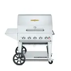 image of Crown Verity CV-MCB-36PKG-NG 36" Mobile Natural Gas Outdoor BBQ Grill/Charbroiler, Roll Dome Pkg