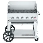 image of Crown Verity CV-MCB-36WGP 36" LP Gas Outdoor Grill/Charbroiler, Wind Guard Pkg, 79.500 BTU