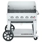 image of Crown Verity CV-MCB-36WGP-NG 36" Natural Gas Outdoor Grill/Charbroiler, Wind Guard Pkg, 79.500 BTU