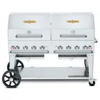 image of Crown Verity CV-MCB-60-SI50/100-RDP 60" Outdoor Grill, Double Roll Dome Pkg, 50-100 lb. LP Tank