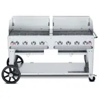 image of Crown Verity CV-MCB-60-SI50/100-WGP 60" Mobile Outdoor Grill, Wind Guard Pkg, 50-100 lb. LP Tank