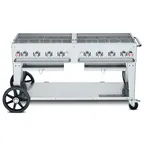 image of Crown Verity CV-MCB-60-SI BULK 60" Mobile Outdoor Grill/Charbroiler, Bulk LP Tank Capacity