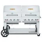 image of Crown Verity CV-MCB-60RDP 60" LP Gas Mobile Outdoor Grill, Roll Dome Pkg, 129.000 BTU