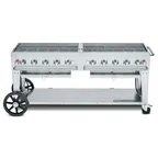 image of Crown Verity CV-MCB-72 72" LP Gas Mobile Outdoor BBQ Grill/Charbroiler, 10 Burners, 159.000 BTU