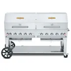 image of Crown Verity CV-MCB-72RDP-NG 72" Natural Gas Mobile Outdoor Grill, Roll Dome Pkg, 159.000 BTU