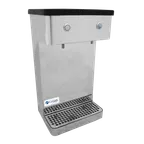 image of Crysalli CM-2PB Water Tower, 2 Push‑Button Valves, 12" Clearance, Finish, NEMA 5‑15P, NSF, Made USA