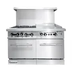 image of Connerton CN48-4-24G-2OV 48" Gas Restaurant Range, (2) Ovens, (4) Burners, (1) 24" Griddle
