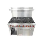 image of Connerton CN48-4-24G 48" Gas Restaurant Range, 1 Oven, 1 Cabinet, 4 Burners, (1) 24" Griddle