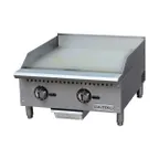 image of Culitek CULCTG24TNG 24" Countertop Thermostatic Gas Griddle w/ 1" Steel  Plate, 60.000 BTU