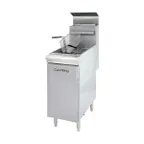 image of Culitek CULGF90NG Floor Model Full Pot Natural Gas Fryer with Single Pot, 40 lbs, Thermostatic Controls, 90.000 BTU