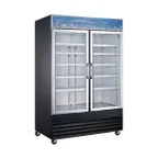image of Coldline D53-B 53" Glass Door Freezer, 45 cu ft, Black Exterior, 1 HP R290 Compressor, LED, 4 Casters
