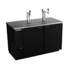 image of Beverage Air DD58HC-1-B 59" Draft Beer Cooler w/ 3 Kegs, 21.86 cu. ft., 1 Single & 1 Dual-Tap Towers