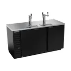 image of Beverage Air DD68HC-1-B 69" Draft Beer Cooler w/ 3 Kegs, 25.93 cu. ft., 1 Single & 1 Dual-Tap Towers