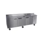 image of Delfield 186114BSTMP 114" 3-Section Worktop Refrigerator w/ 3 Doors, 33 cu. ft.
