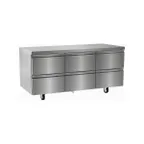 image of Delfield D4472NP 72" 3-Section Worktop Refrigerator w/ 6 Drawers, 22.1 cu. ft.