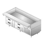 image of Delfield F17FC94P 94" 2 Drawers Freezer Chef Base, Stainless Steel Top, 9" Cutting Board, 1/3 HP Compressor