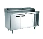 image of Delfield F18RC72P 72" 2-Section Refrigerated Pizza Prep Table w/ 2 Doors