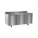 image of Delfield ST4472NP 72" 3-Section Worktop Refrigerator w/ 3 Doors, 4" Backsplash, 22.1 cu. ft.