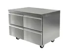 image of Delfield STD4448NP 48" 2-Section Worktop Refrigerator w/ 4 Drawers, 4" Backsplash, 14.2 cu. ft.