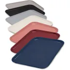 image of Dinex DX1089M23 15" x 20" Rectangular Fiberglass Tray, Medium Size, Flat Design, Gray Color - 1/Case